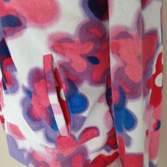 Juicy Couture Y2K Terrycloth Zip Up All Over Floral Jacket Size Large - Picture 5 of 8